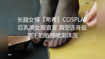 长腿女模『希希』COSPLAY巨乳美女搜查官 真空连身胶衣下的敏感喷潮体质